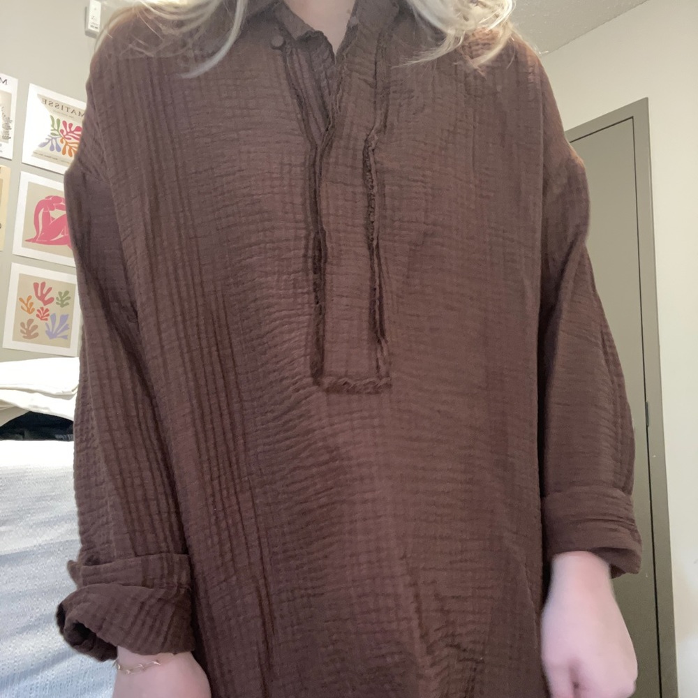 zara brown tunic